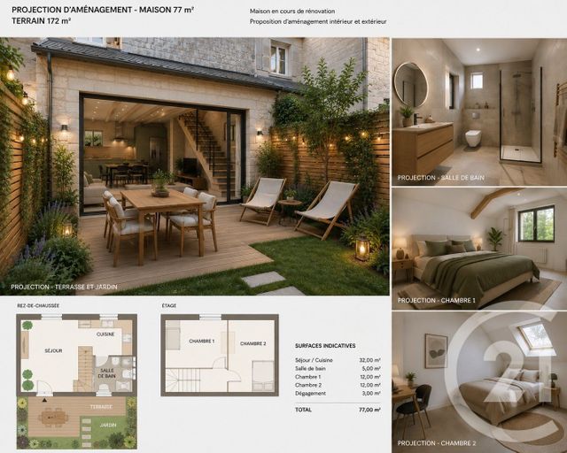 maison à vendre - 3 pièces - 77.0 m2 - NANCY - 54 - LORRAINE - Century 21 Libération